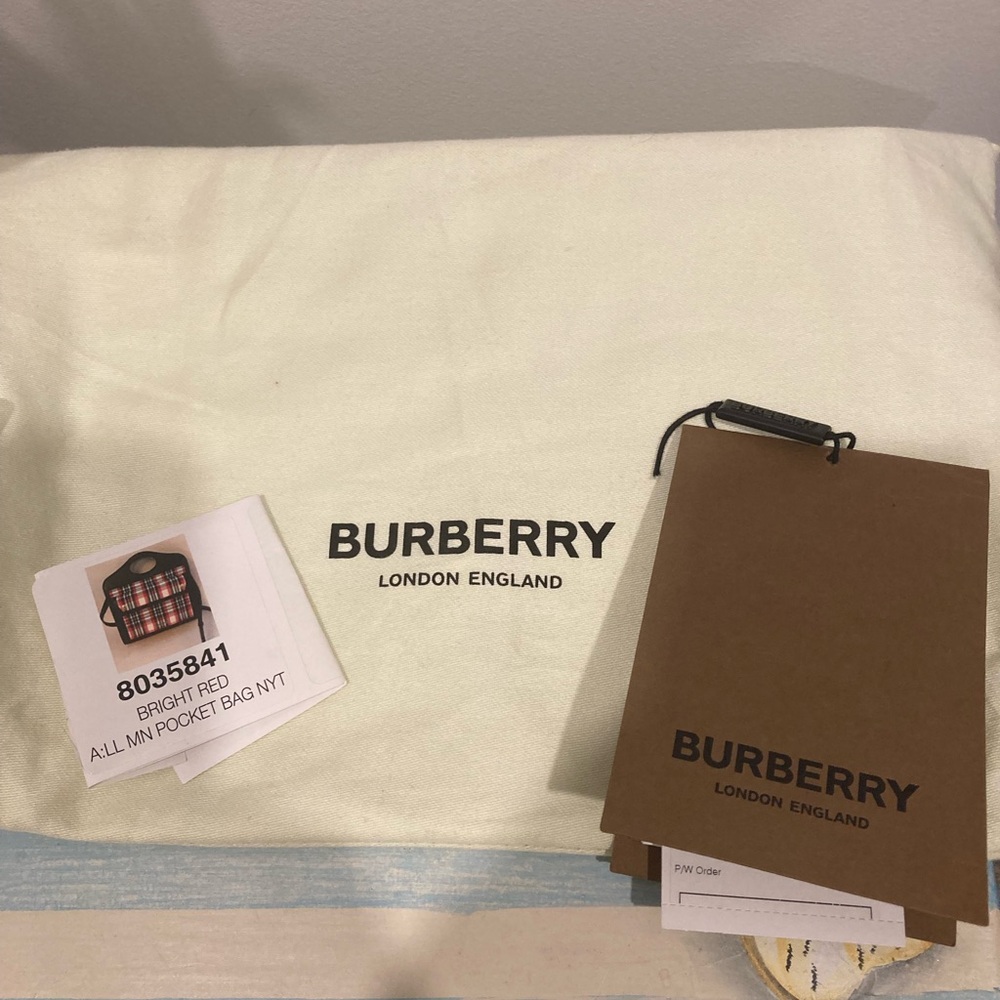 Burberry Black/Red Tartan Plaid Leather Handbag/Crossbody - Picture 10 of 10